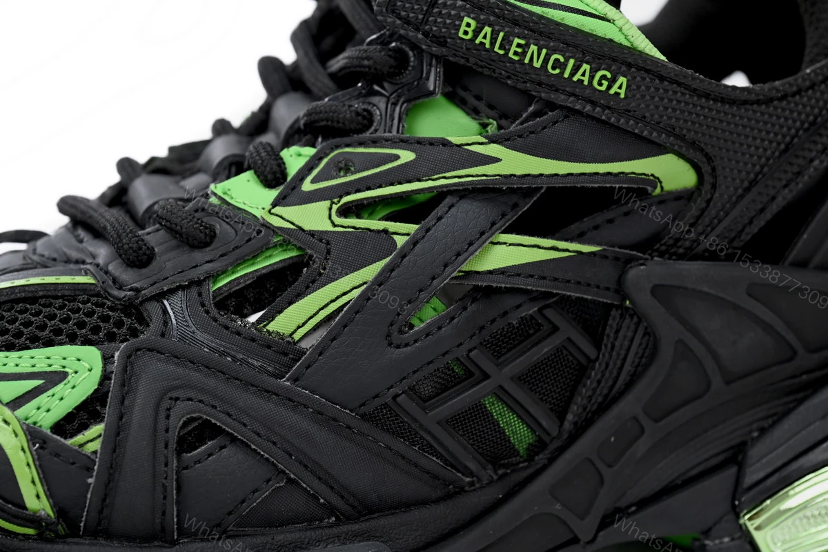 View 9 of Balenciaga Track 2 Sneaker Black Green 568614 W2GN3 1086