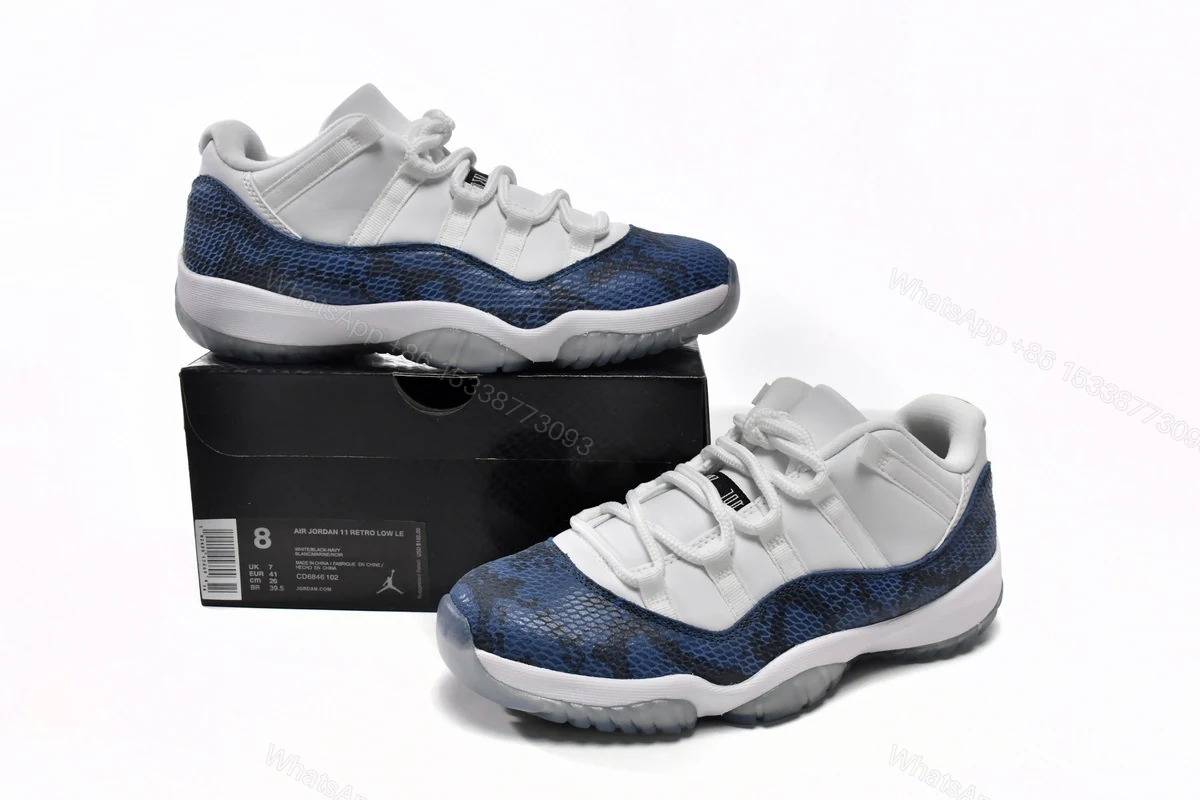 View 3 of Air Jordan 11 Retro Low Navy Snakeskin CD6846-102