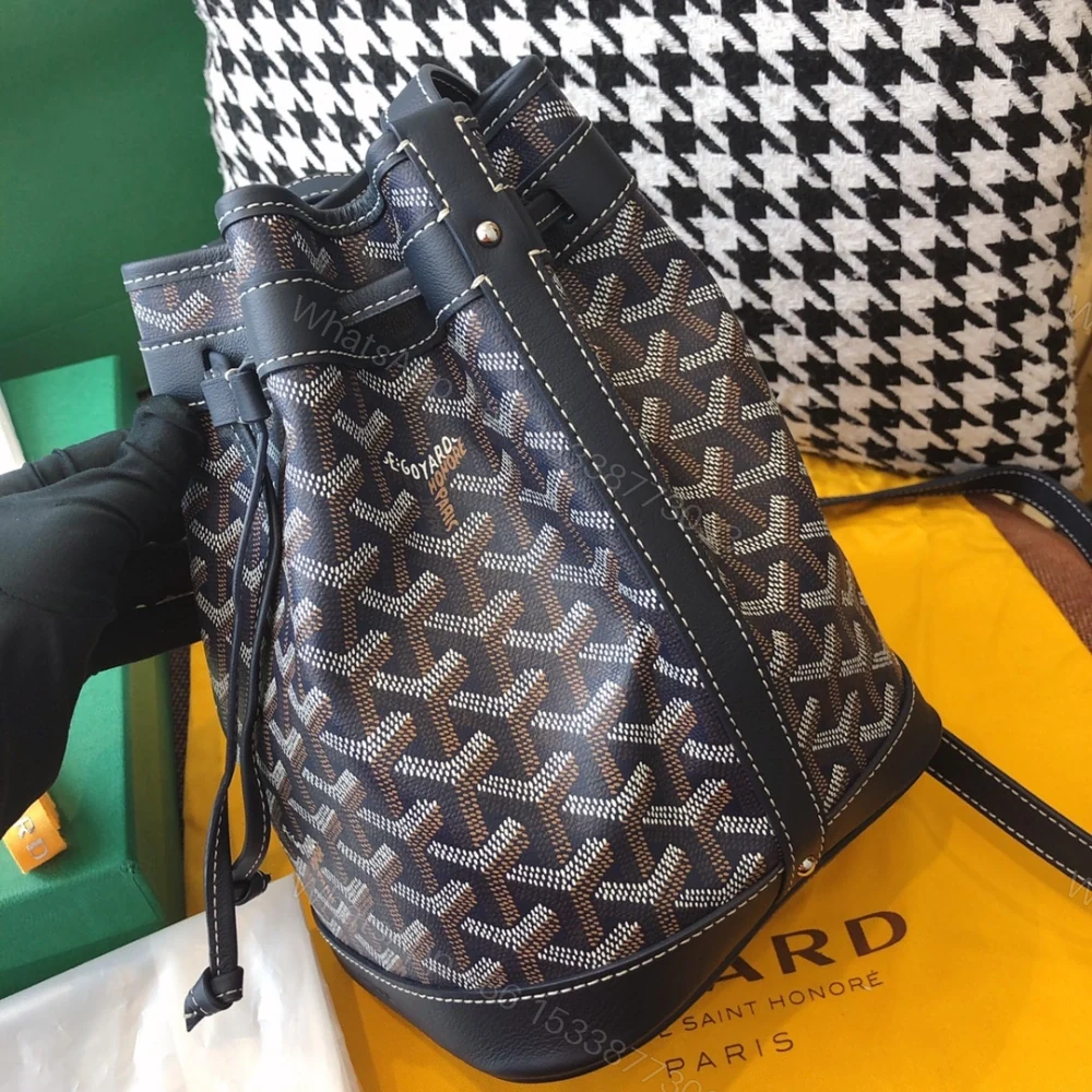 View 9 of 高仿Goyard*PEFLOT1抽繩水桶包深藍色免檢版