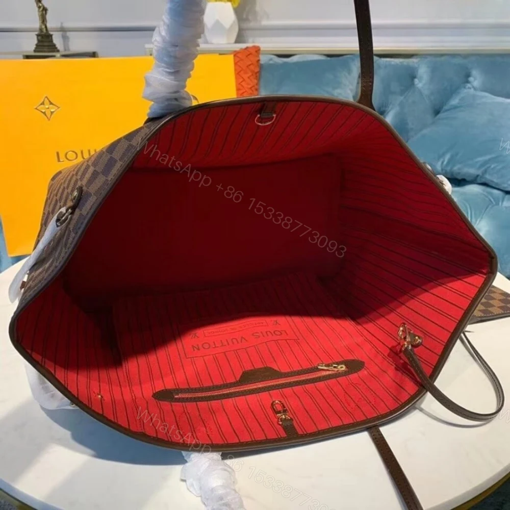 View 6 of Louis Vuitton Neverfull GM Damier Ebene Cerise Red 39Cm N40597