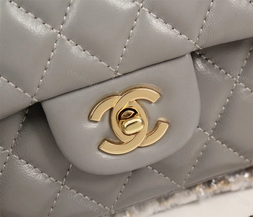 View 6 of Chanel Classic Flap Gray Gold Hardware 25Cm