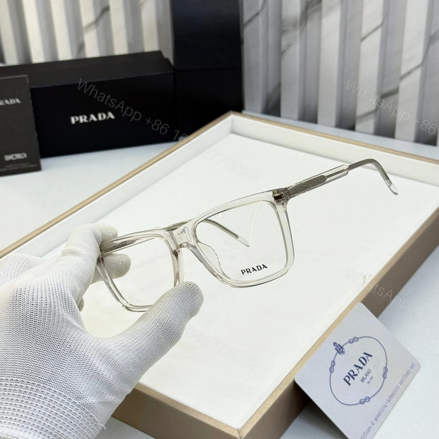 View 2 of Prada Transparent Optical Frame – UV Protection – One Size