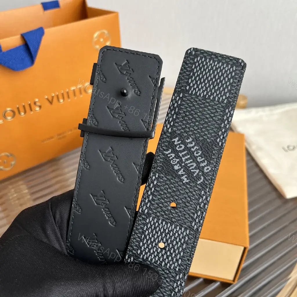 View 10 of Gray Textured LV Belt with Woven Monogram Pattern, Wide Style