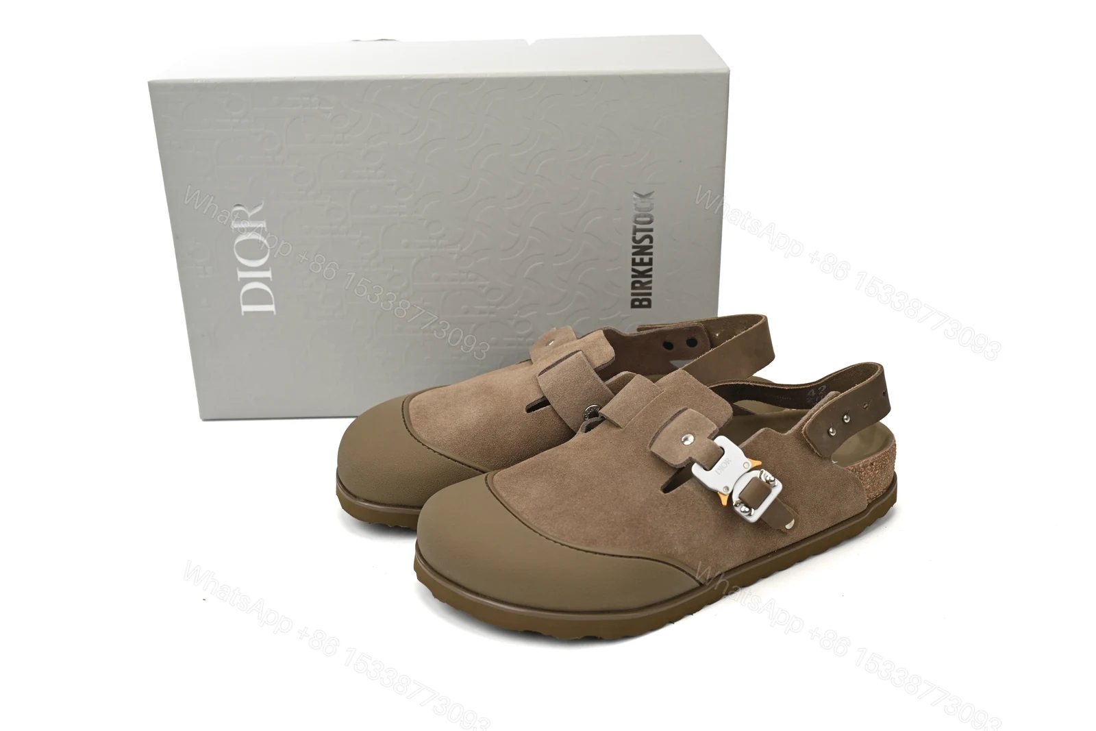 Dior by Birkenstock Mule Tokio Khaki Nubuck Calfskin 3SA116ZSD_H620 — view 2