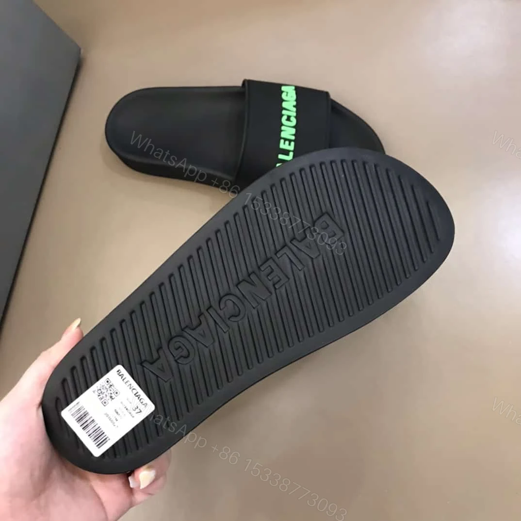 View 3 of BALENCIAGA RUBBER LOGO POOL SLIDE SANDALS – BBS3