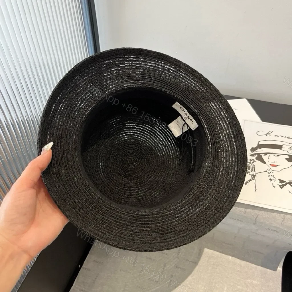 View 5 of Charcoal Raffia Wide-Brim Hat with Luxe Band