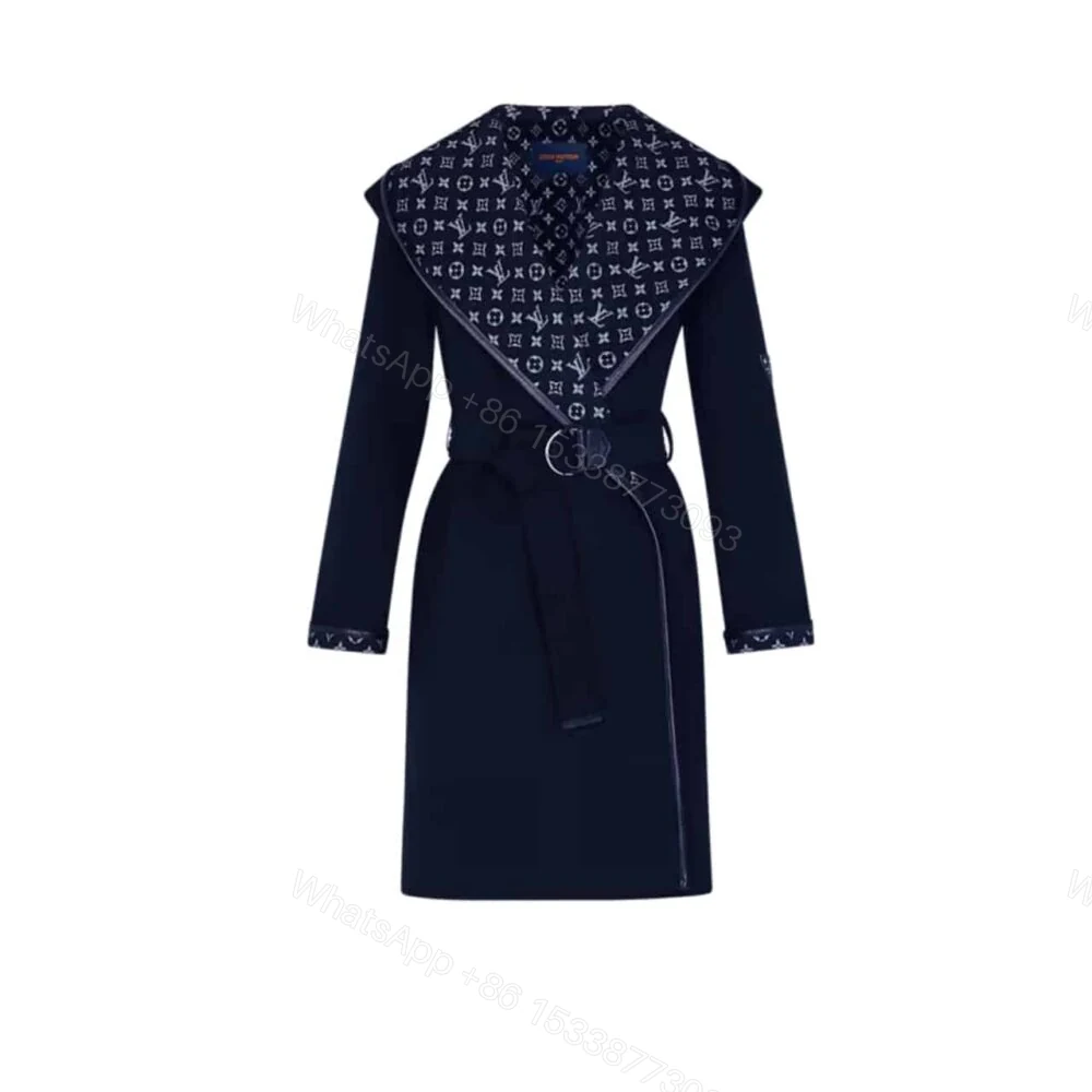 Louis Vuitton Hooded Wrap Coat Black 1A4PE6 — view 1