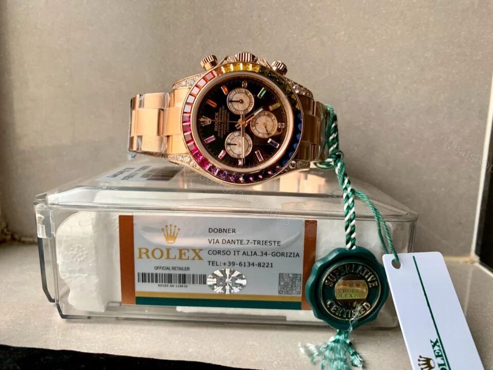 View 5 of BLF Factory 1:1 Rolex Daytona 116589RBOW YG Rainbow Crystal Best Edition Black Dial A4130