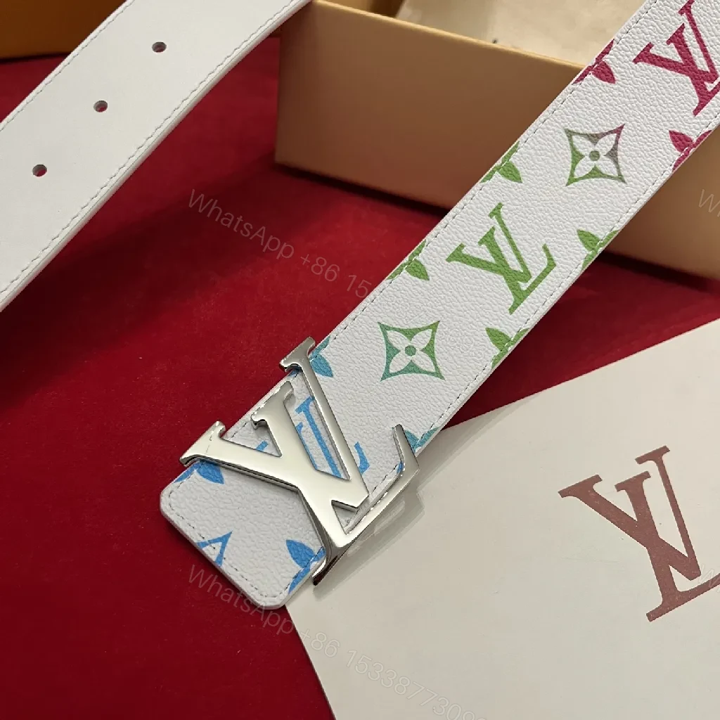 View 10 of Colorful Monogrammed Belt: Luxe Multi-Color Stripe, Premium Leather Belt