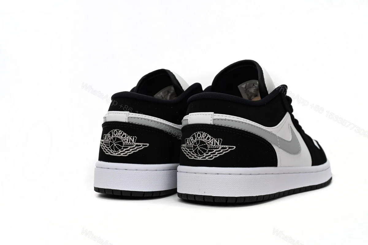 View 3 of Air Jordan 1 Low Black and White Gray 552780-018