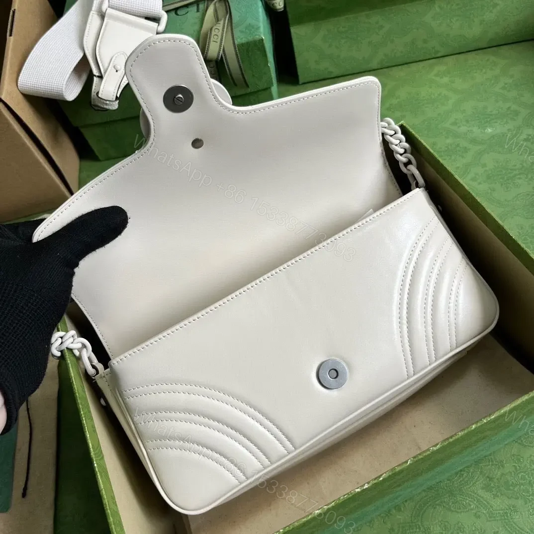 View 5 of GUCCI White Marmont Matelassé Shoulder Bag