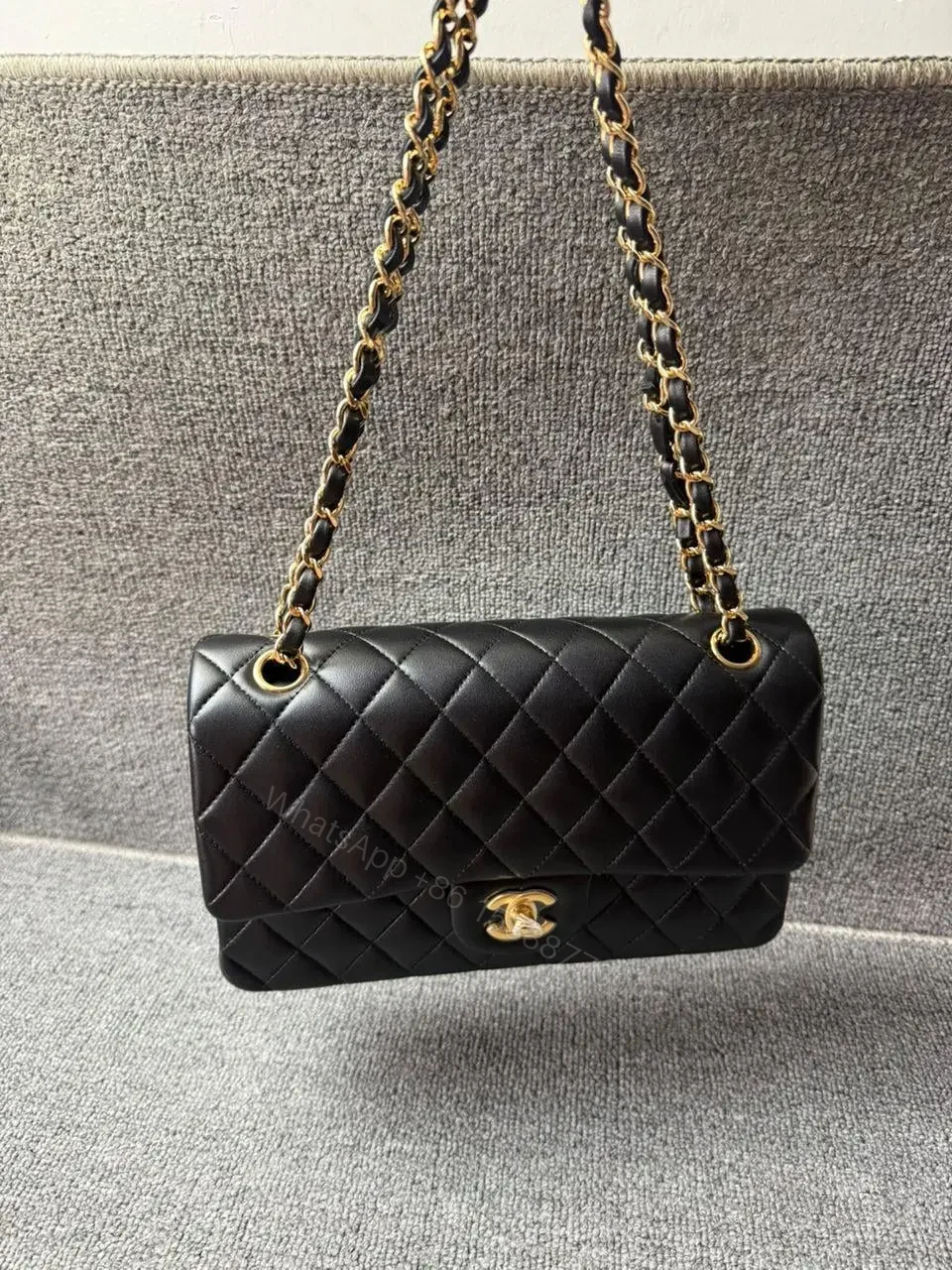View 6 of Chanel Classic Flap bag Lambskin Black Gold Hardware
