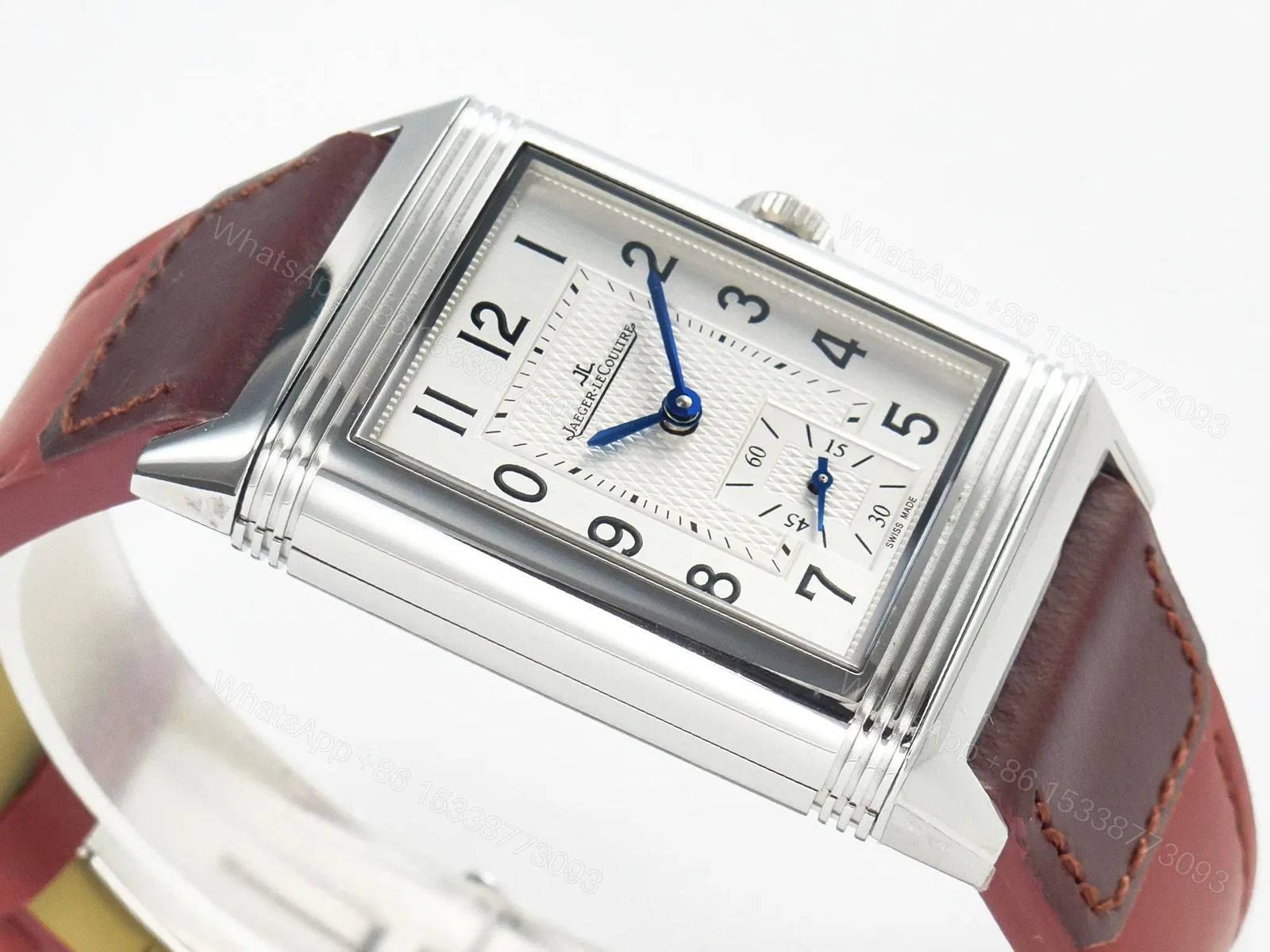 View 6 of Reverso Classic Duoface Small Seconds SS MGF Best Edition White Guilloché Dial on Red Leather Strap A854A