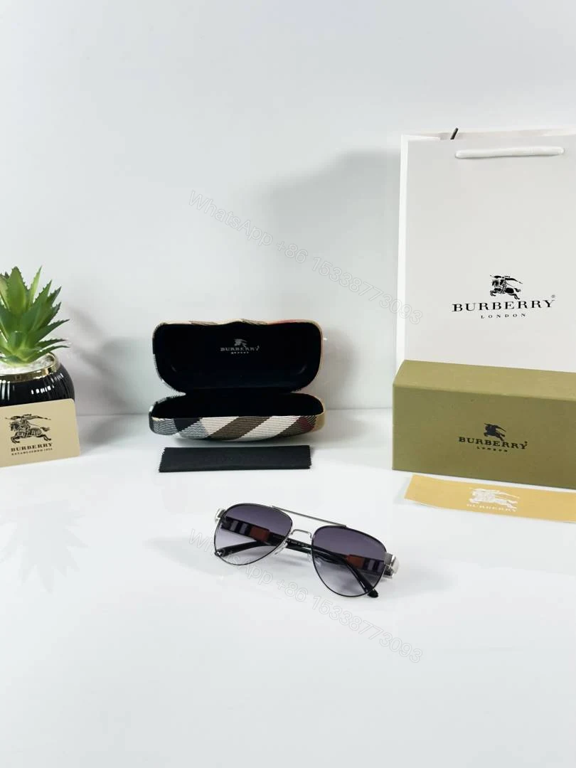 View 4 of First Copy Burberry 5086 Silver Black DC Sunglasses