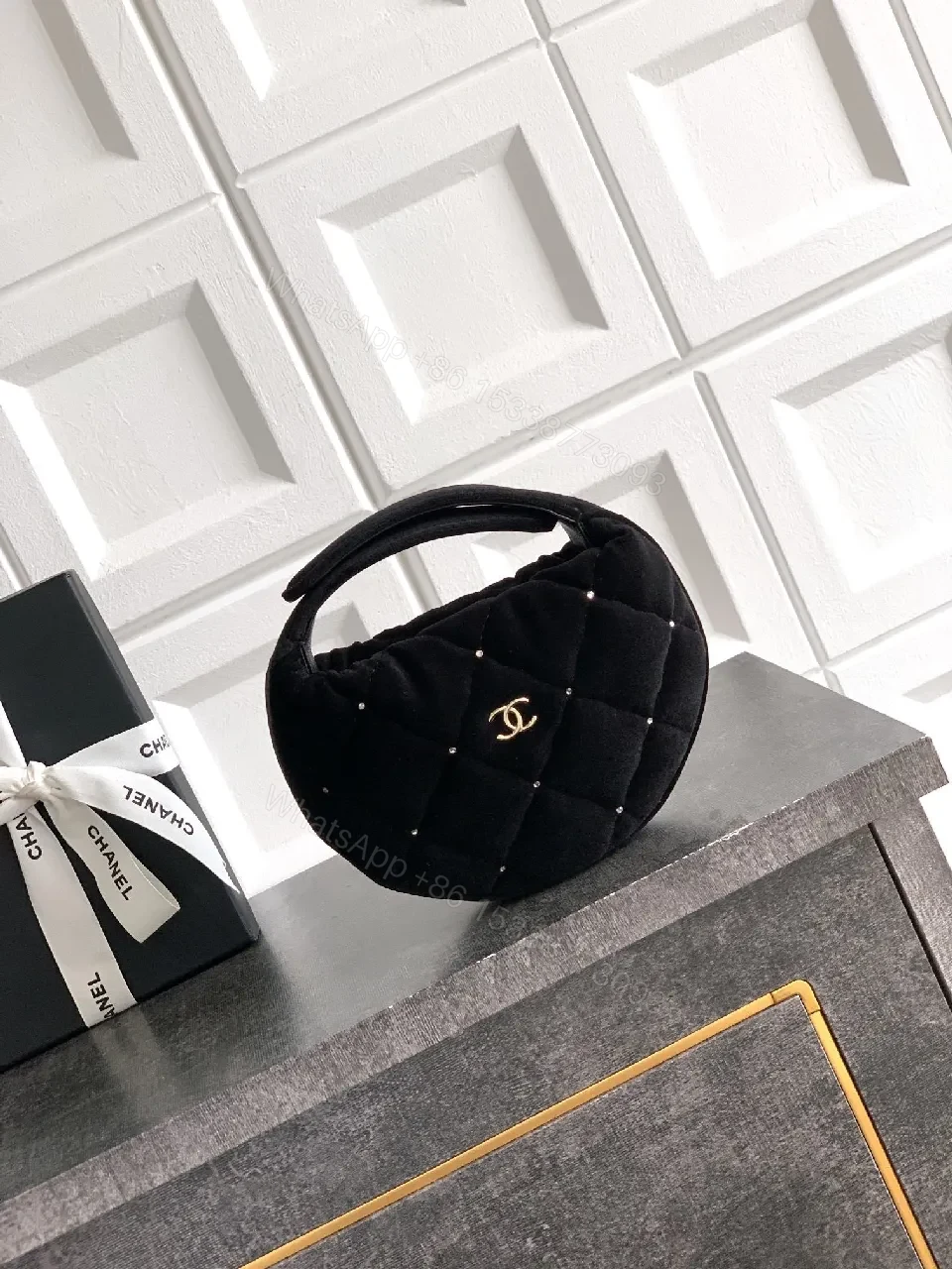 Velvet Quilted Mini Bag: All-Season Luxe Top-Handle Purse — view 1