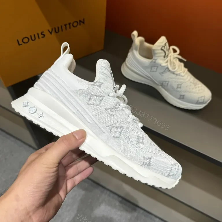 View 2 of Textured Knit Luxury High-Tops: Subtle LV Minimalist Sneakers