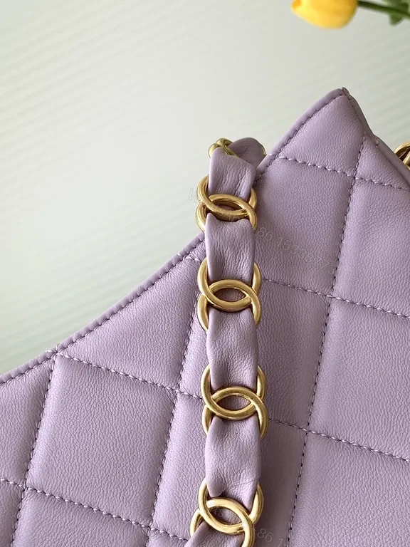 View 6 of Lavender Quilted Chain Bag: Luxurious Everyday Chic