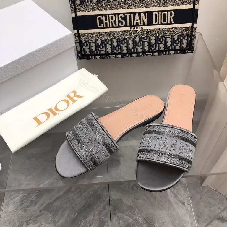 View 6 of Metallic Knit Luxe Slides: Dior Signature Comfort Slip-Ons