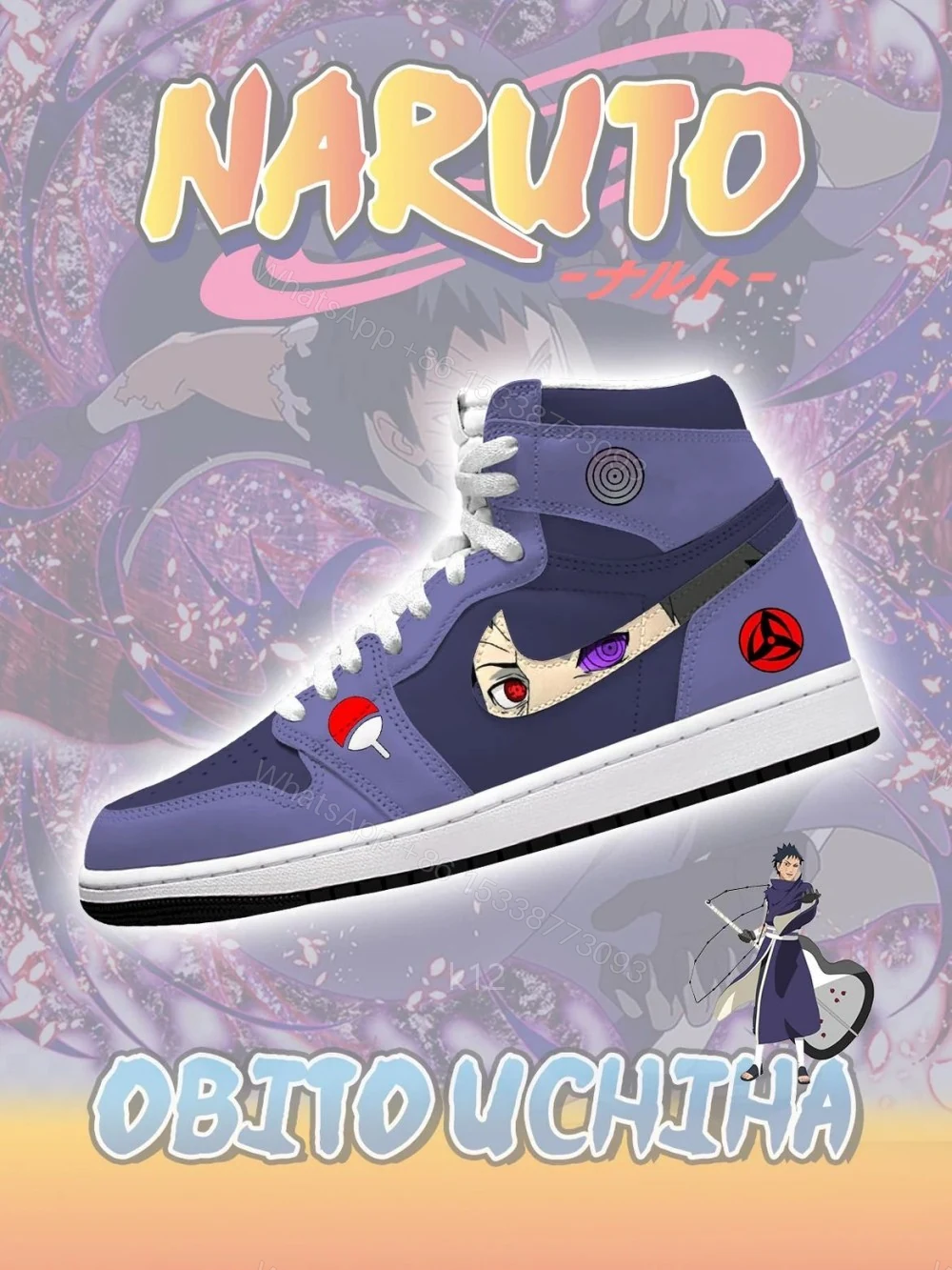 Obito Uchiha V.1 Custom High Jordan 1 — view 1