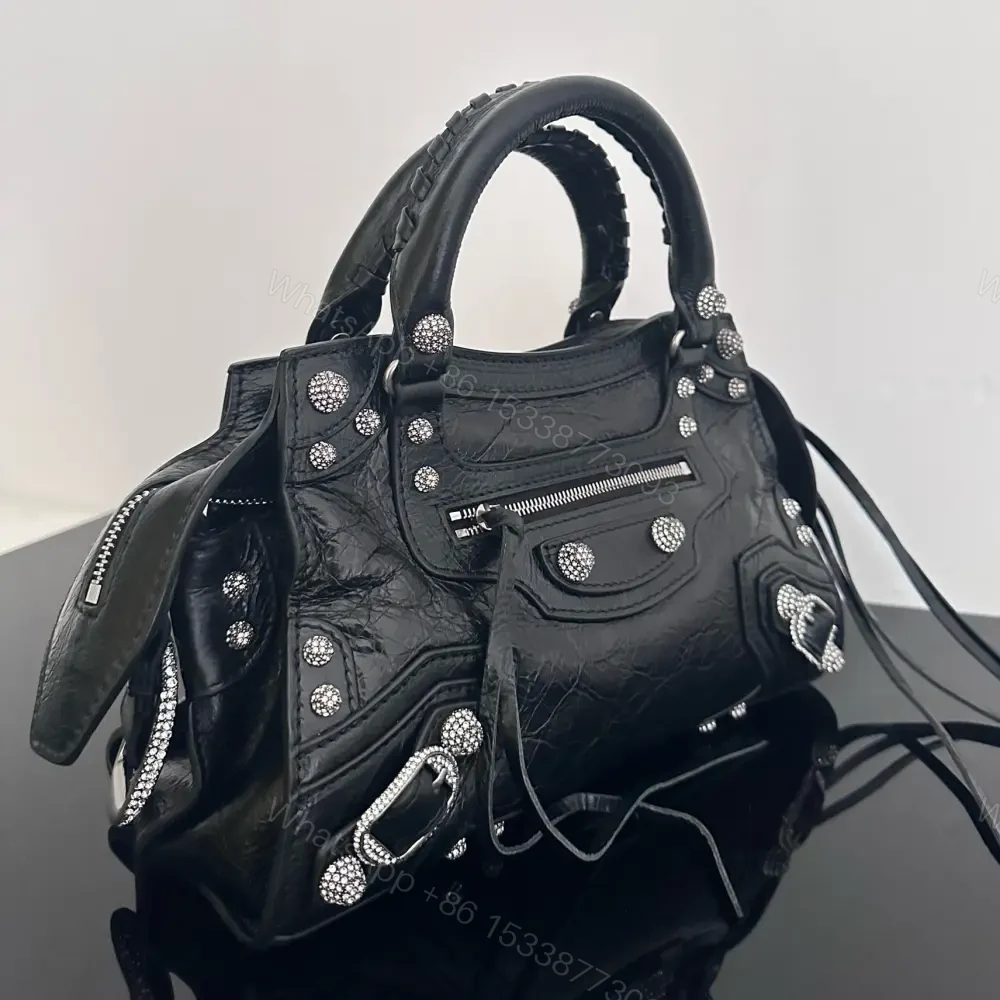 View 3 of 高仿Balenciaga*NeoCagole系列機車包黑色