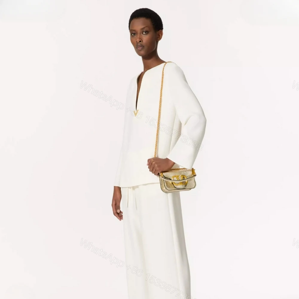 View 3 of Valentino Garavani Small Locò Metallic Shoulder Bag Gold 20Cm