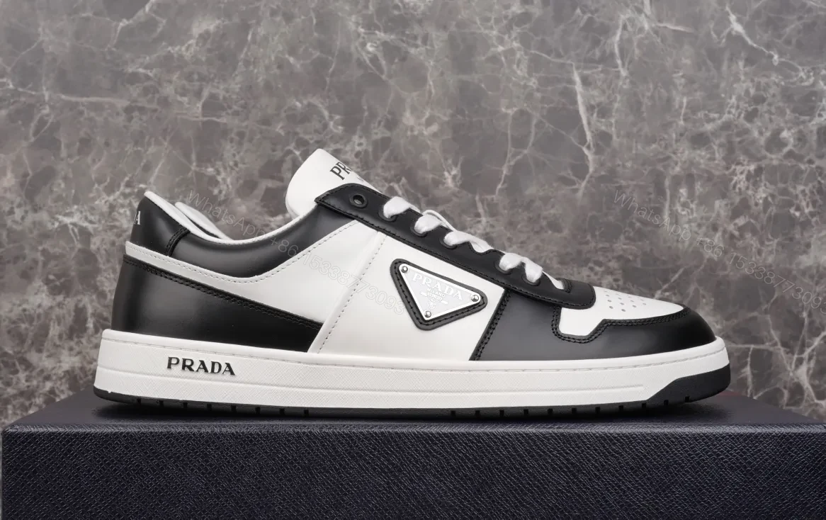 View 5 of Black & White Leather Low-Top Sneakers: Luxury Everyday Comfort