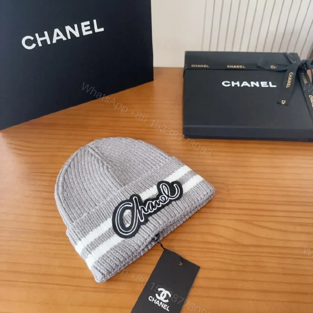 View 5 of Knit Beanie with Script Patch - Luxe Street Style Hat
