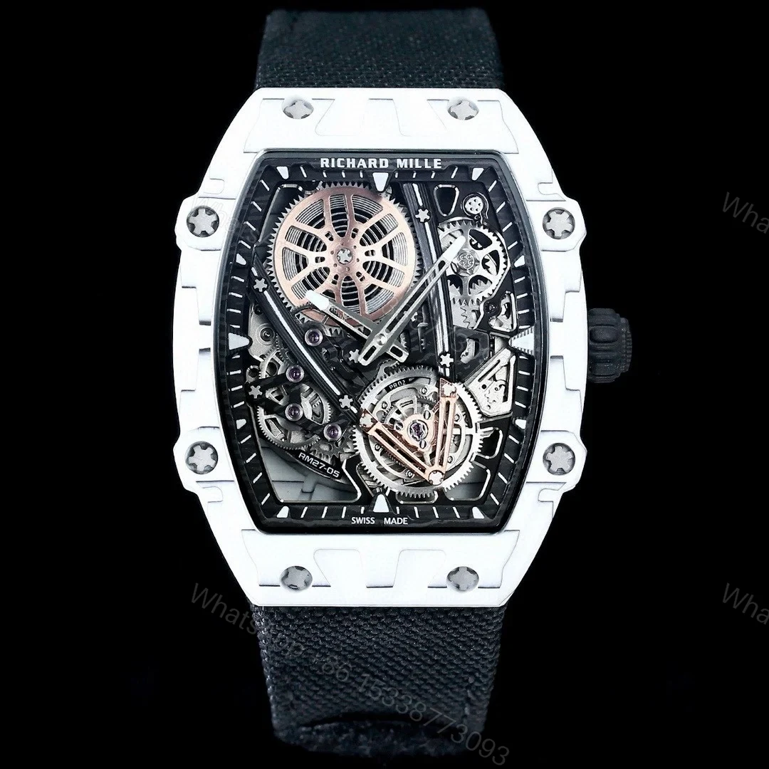 Richard Mille RM27-05 Rafael Nadal Flying Tourbillon Watch Black Strap Steel Bezel Ultra Light Carbon TPT Premium Edition RM-RM27-05-RN-BLK-ST-FLT — view 1