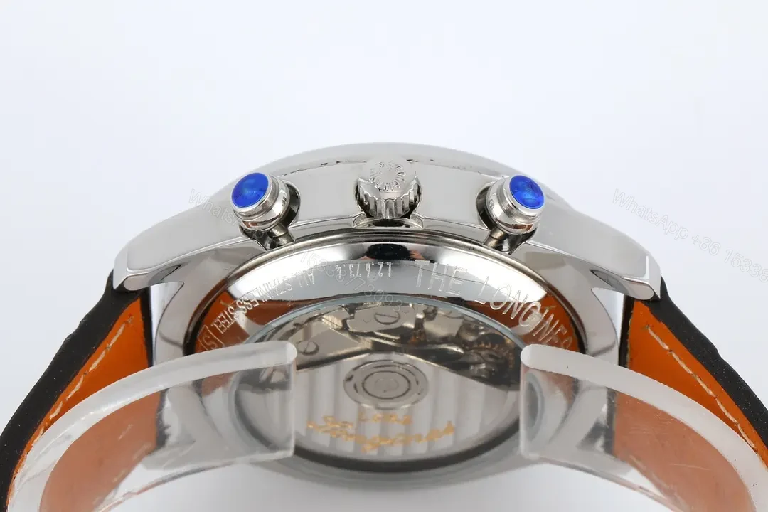 View 5 of Longines Master Collection Moonphase Eight Hand V4 Edition Silver Dial Brown Leather Strap Stainless Steel Case