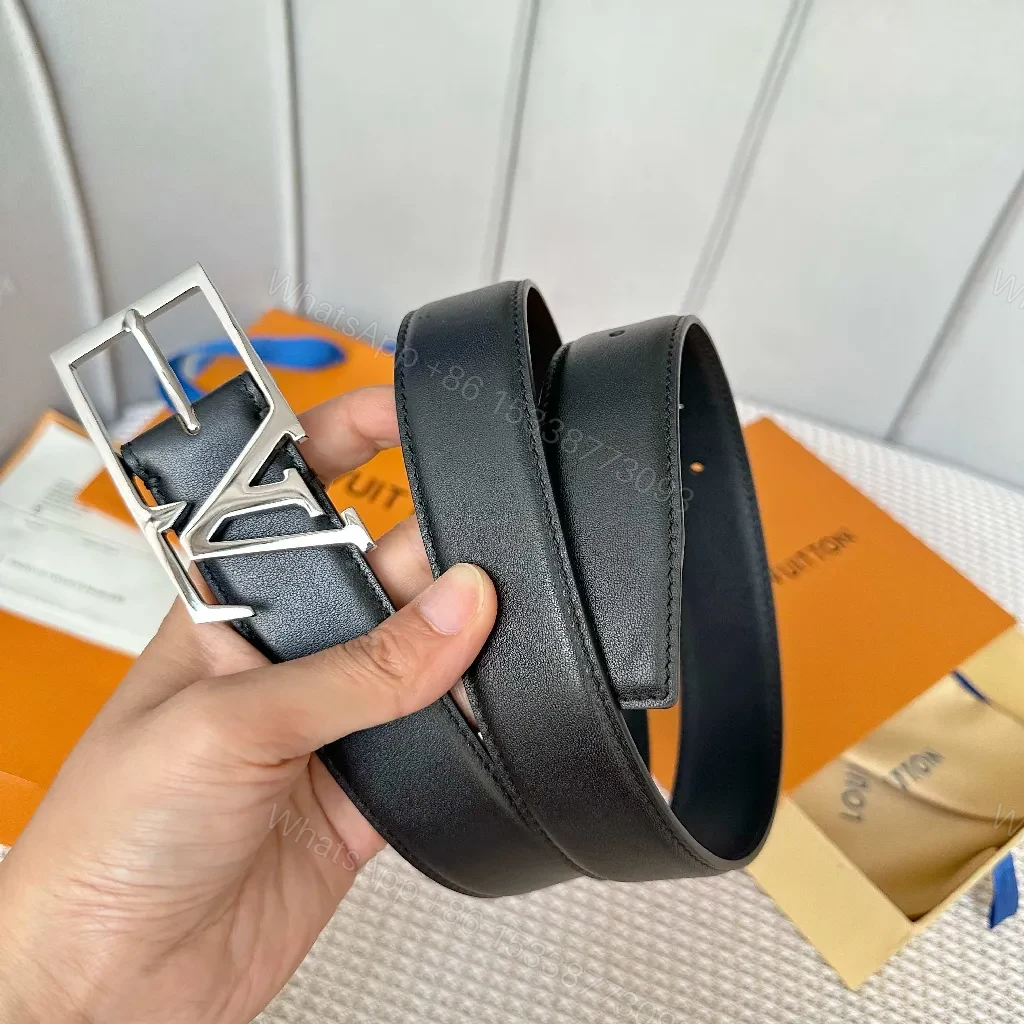 View 3 of Black Leather Belt with Silver Buckle - Luxury Everyday Accessory