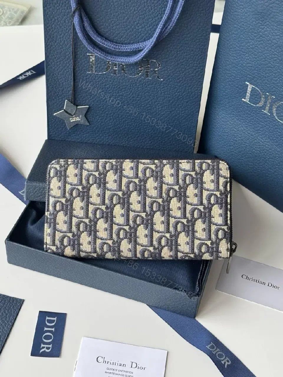 View 2 of Chic Patterned Wallet in Leather with Monogram Shine