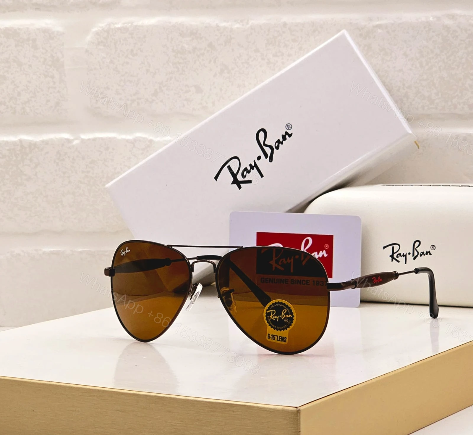 View 16 of Ray-Ban Aviator Black-Green Metal Frame