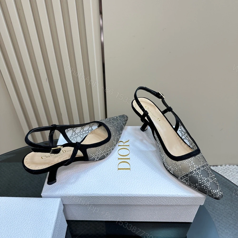 View 4 of 高仿Dior*Capture系列KCV304網鑽細高踭鞋6.5CM黑色免檢版
