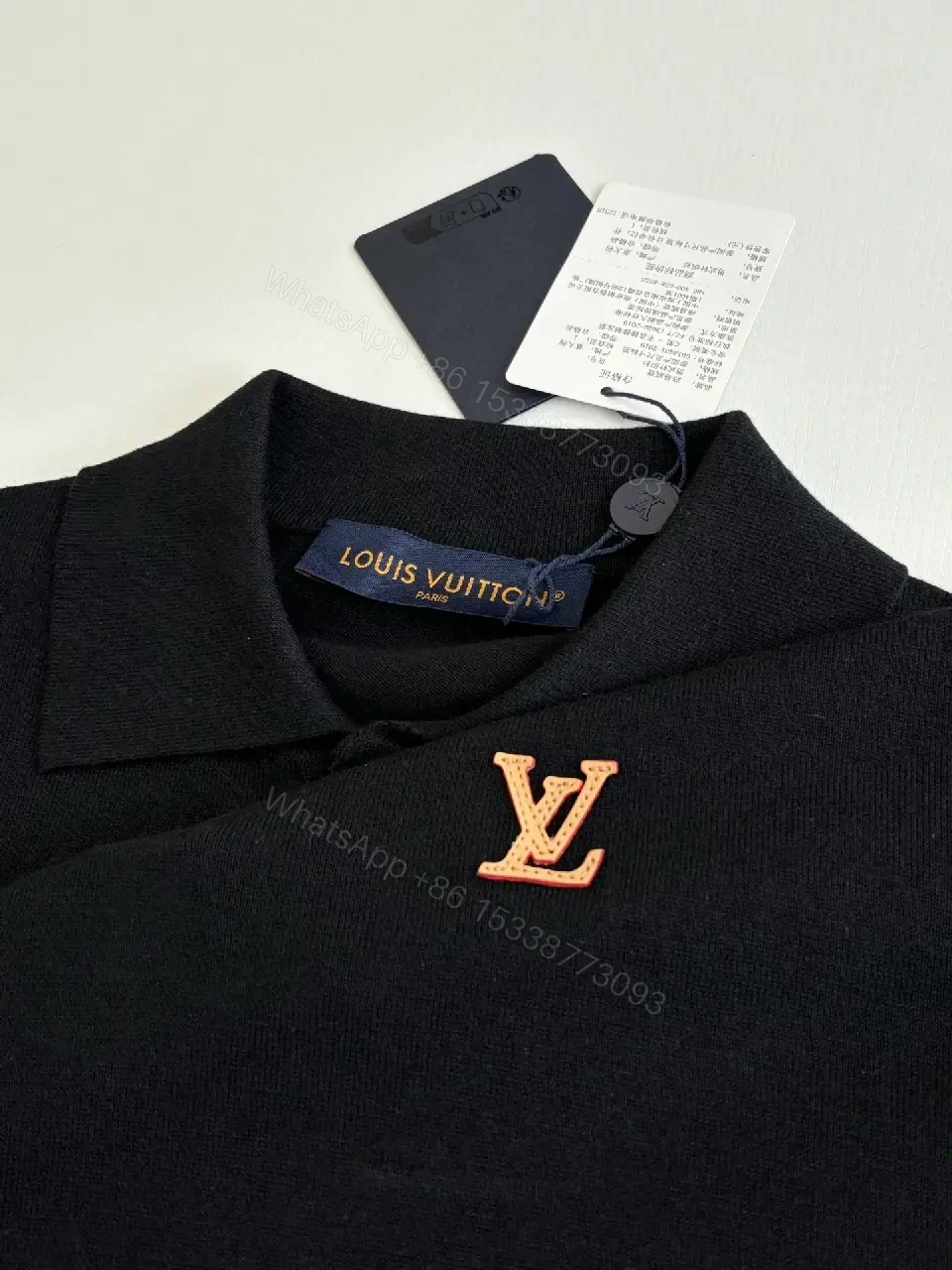 View 6 of Premium Polo Shirt in Classic Black: Subtle LV Touch