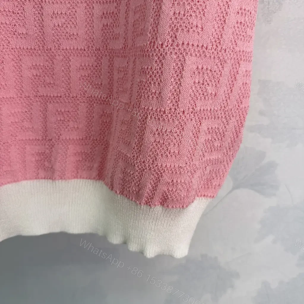 View 6 of Pink Knit with Signature FF Texture Comfort Top