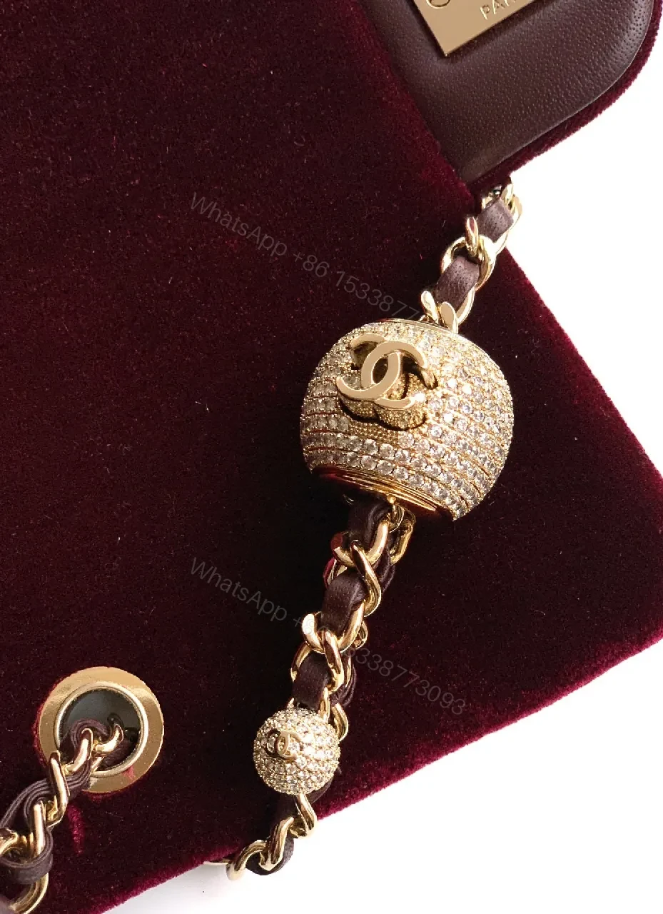 View 7 of Velvet Burgundy Bag: Rich Chain, Gold Hardware, Luxe Everyday