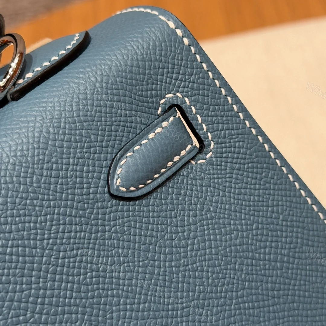 View 17 of 高仿Hermes*Kelly25系列H043110EP7C牛仔藍銀扣牛皮純手工