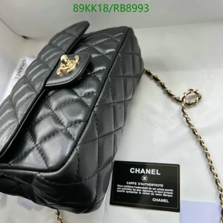 View 3 of Chanel Inspired Classic Black Flap Mini Bag- Elegant Style
