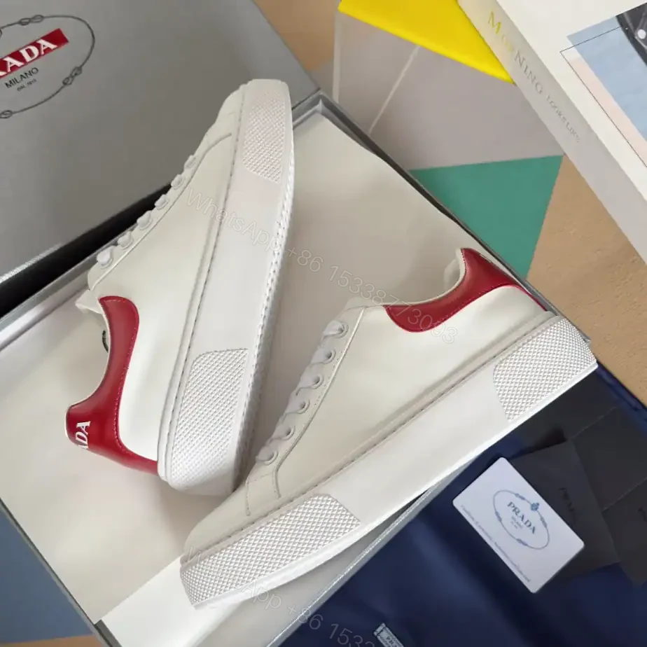View 4 of PRADA MACRO RE-NYLON AND BRUSHED LEATHER SNEAKERS – PRD063