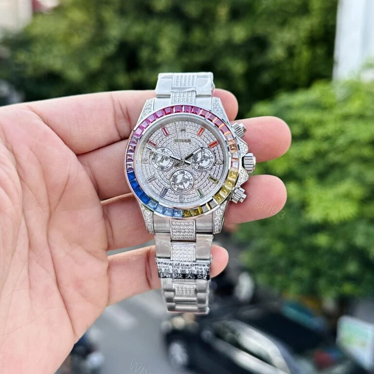 Rolex Daytona Rainbow 40mm Super Clone Full Stone Dial — view 1