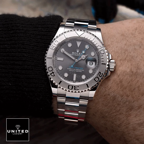 View 11 of Rolex Yacht-Master 116622-0003 Platinum & Rhodium Dial Replica
