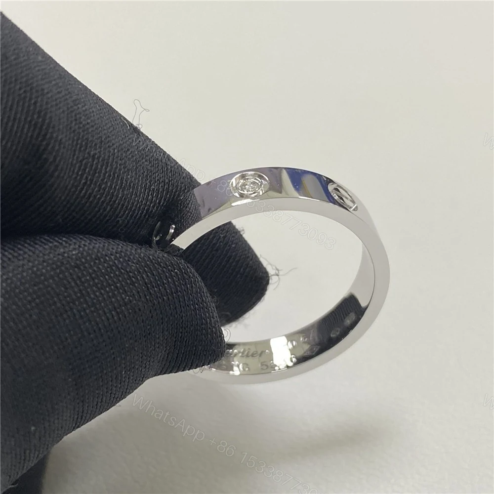 View 3 of Inspired Cartier Love Ring 1 Diamond White Gold