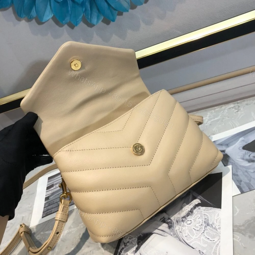 View 6 of Saint Laurent Loulou Toy Strap Bag In Quilted Y Beige 20Cm 678401DV7072721