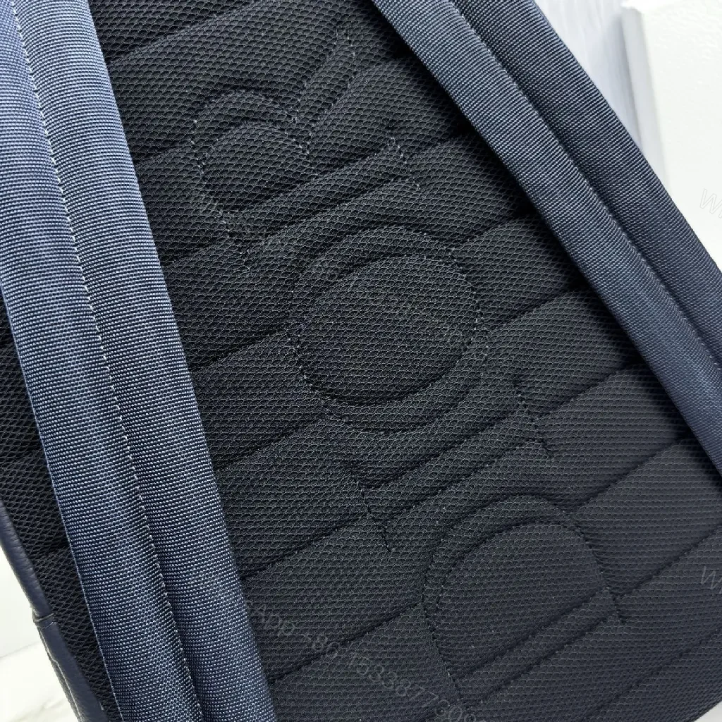 View 7 of Navy Faux-Leather Backpack: Monogram Luxe, Day-to-Night
