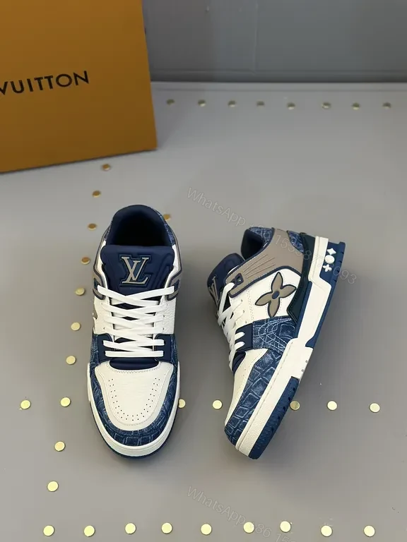 View 5 of Bold Venetian-Blue LV-Detail Sneakers: Luxe Comfort