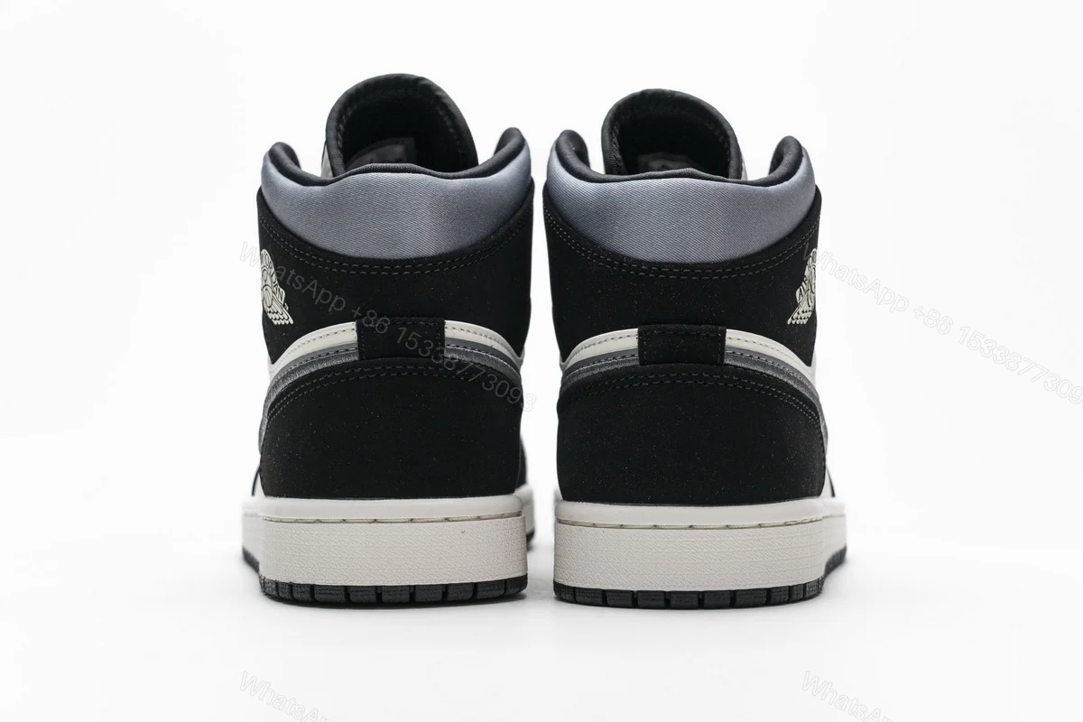 View 7 of Air Jordan 1 Mid Satin Grey Toe 852542-011