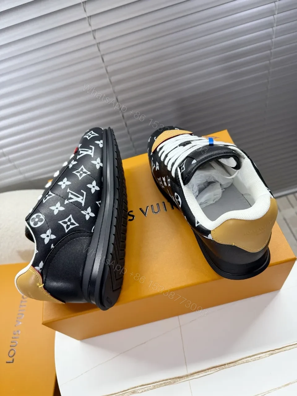 View 5 of Monogram Patterned Leather Sneakers, Luxury Everyday Comfort