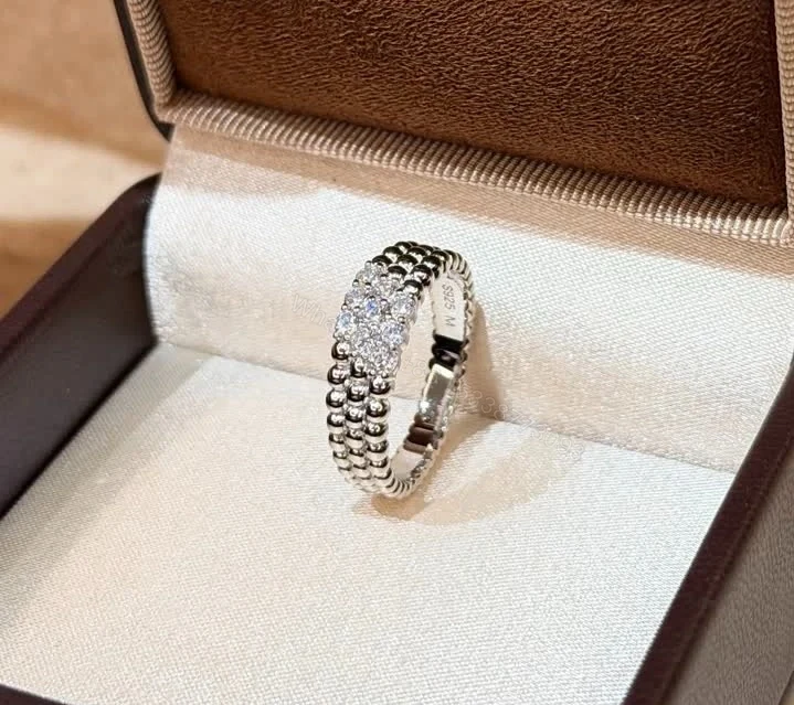 View 2 of Van Cleef & Arpels Perlée 3 Rows Diamond White Gold Ring TJ620
