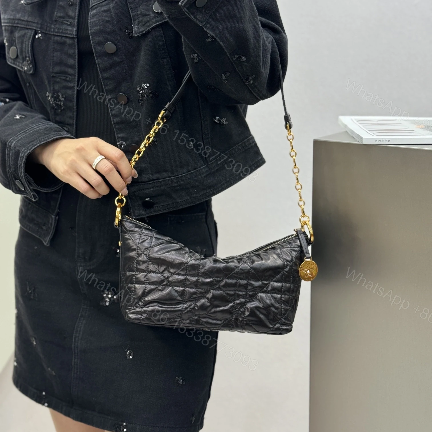 View 19 of 高仿Dior*Star系列S3202M900鏈條單肩腋下包黑色免檢版