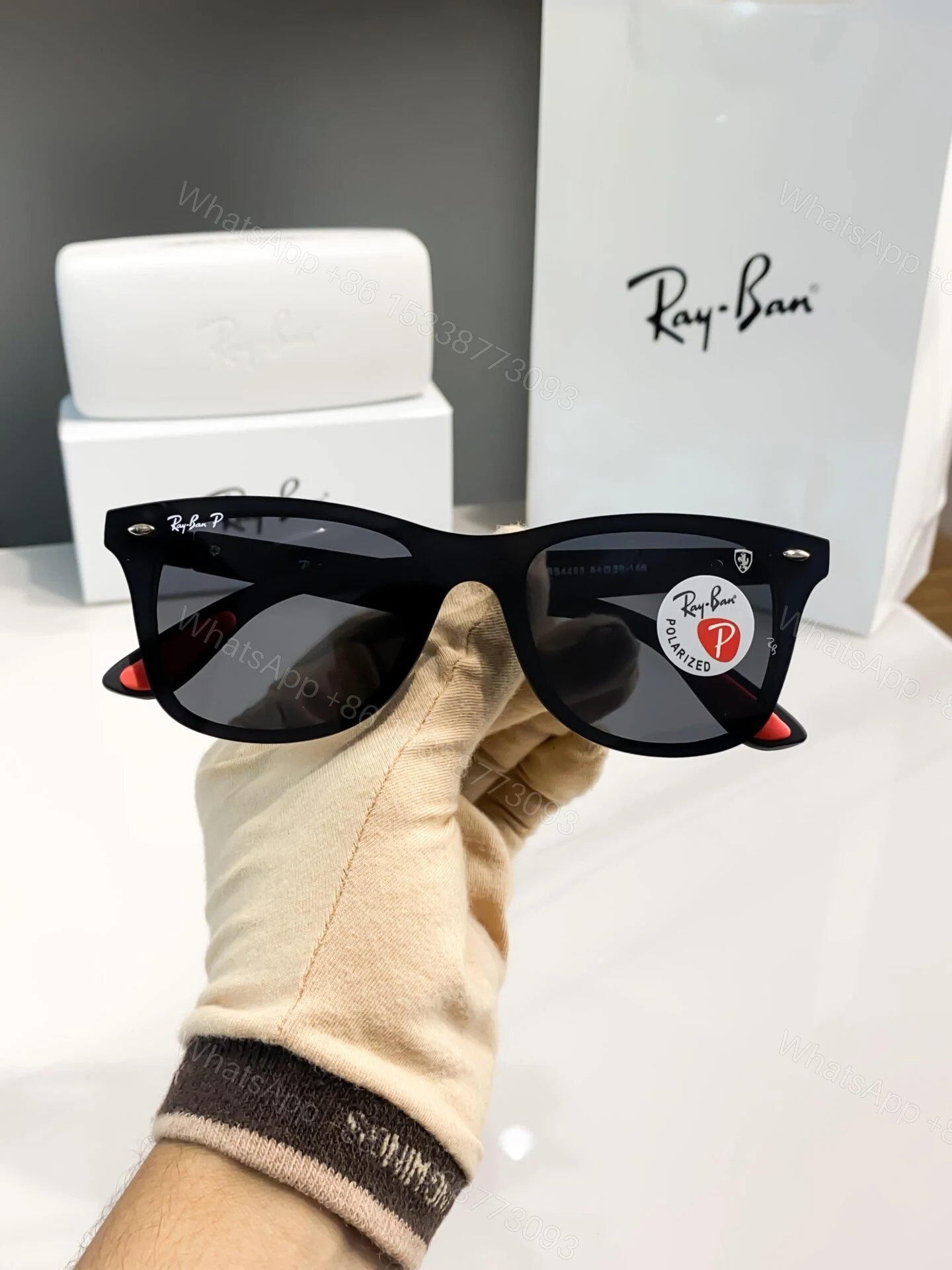 View 2 of Ray-Ban Wayfarer Black Polarized